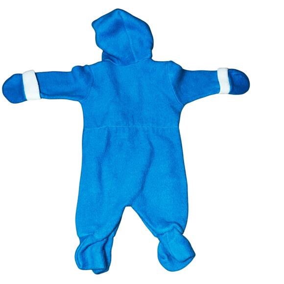 Vintage Disney Winnie the Pooh with balloons bear blue one piece footed hood PJ - Picture 2 of 8